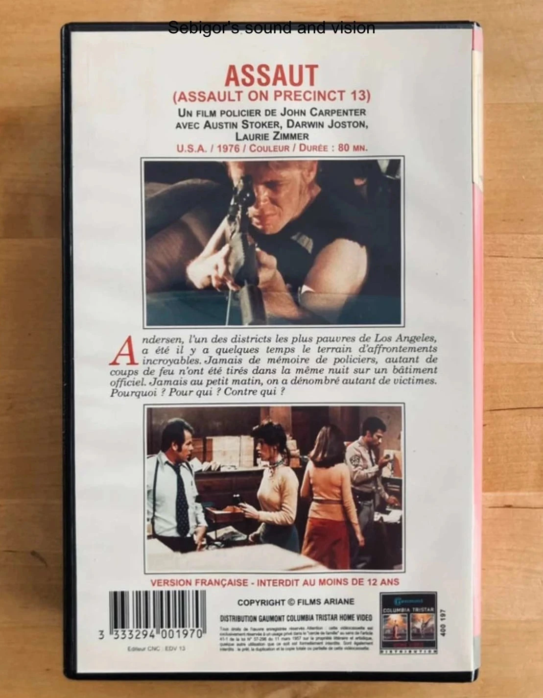 Cassete VHS Assalto de John Carpenter. – photo 3